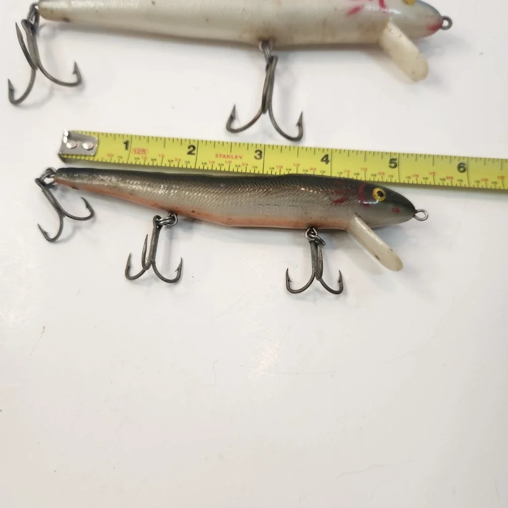 Lot Of 2 Vintage Cotton Cordell Redfin Lures 5-1/2 Inch‎ And 6-1/2 Inch Fishing